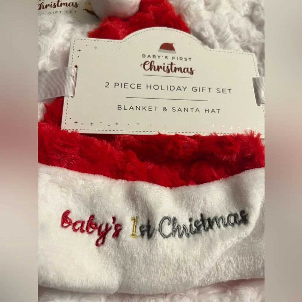- - Baby blanket unisex & my first Christmas hat